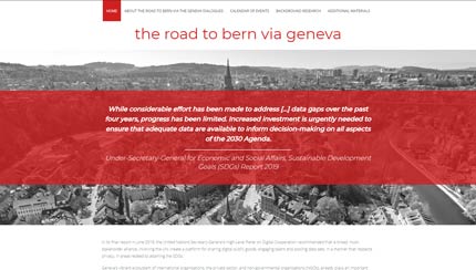 Website for The road to Bern via Geneva project